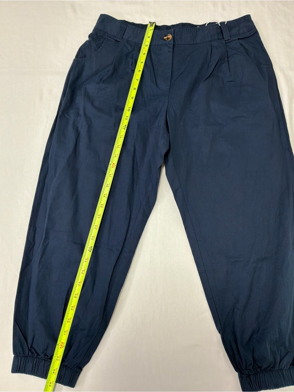 HALARA Women's Navy Blue Capris with Elastic Cuffs - Picture 3 of 13